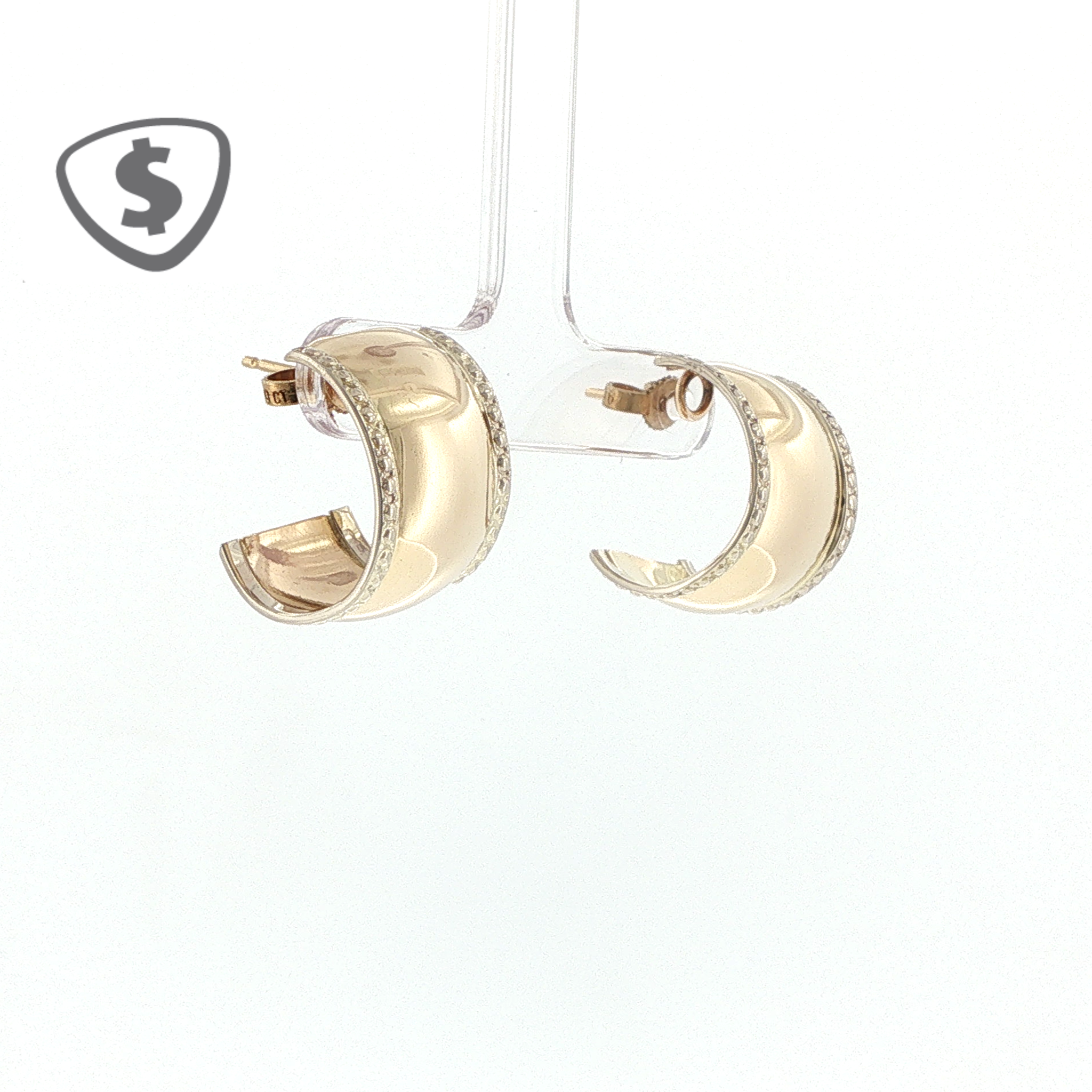 9ct Yellow and White Gold Earrings