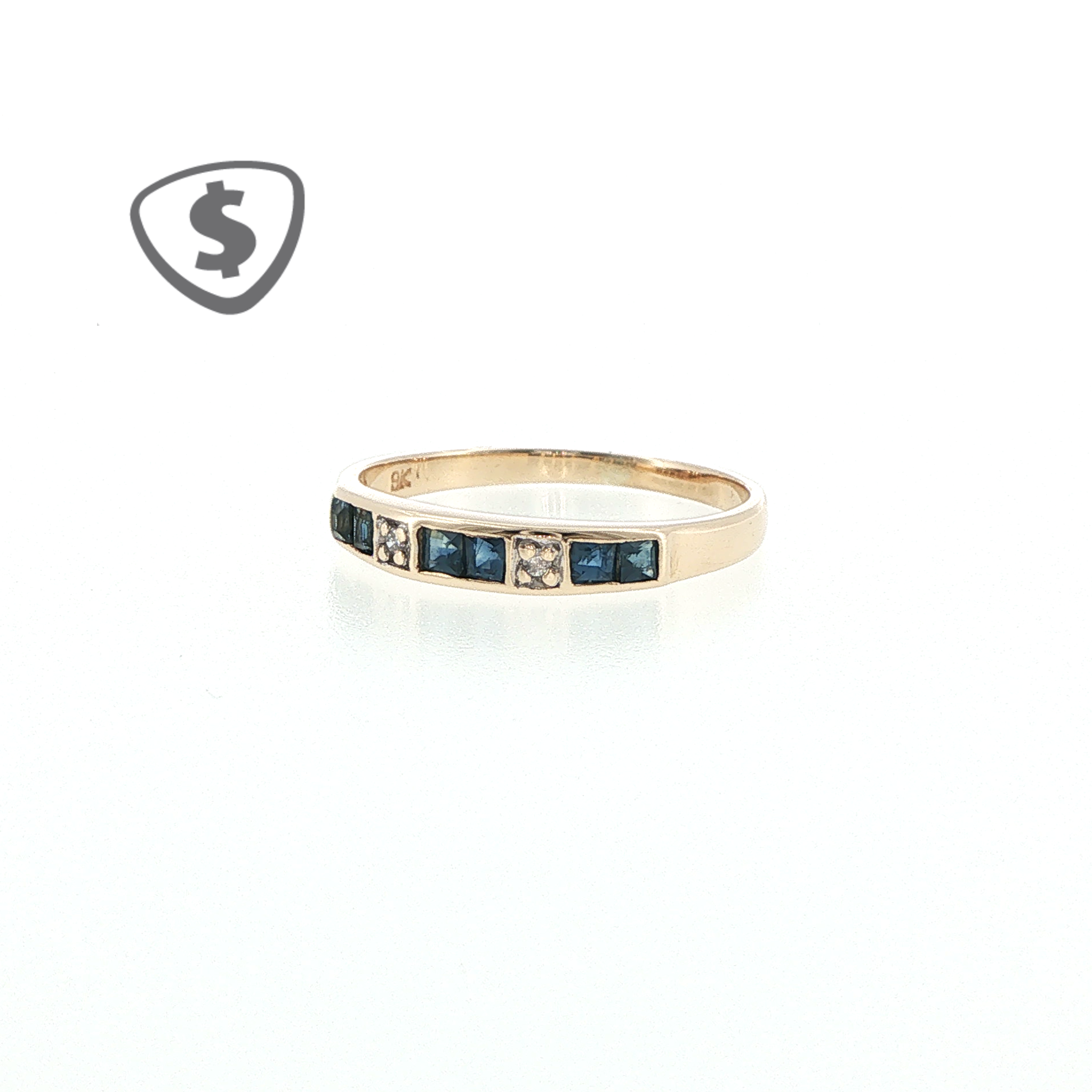 9ct Yellow Gold Eternity Sapphire Ring