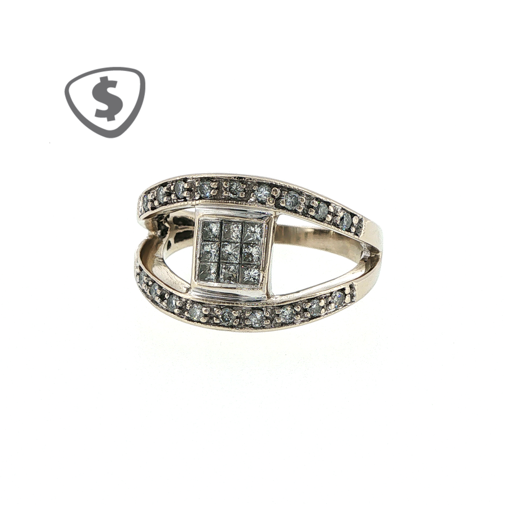 14ct White Gold Diamond Engagement Ring
