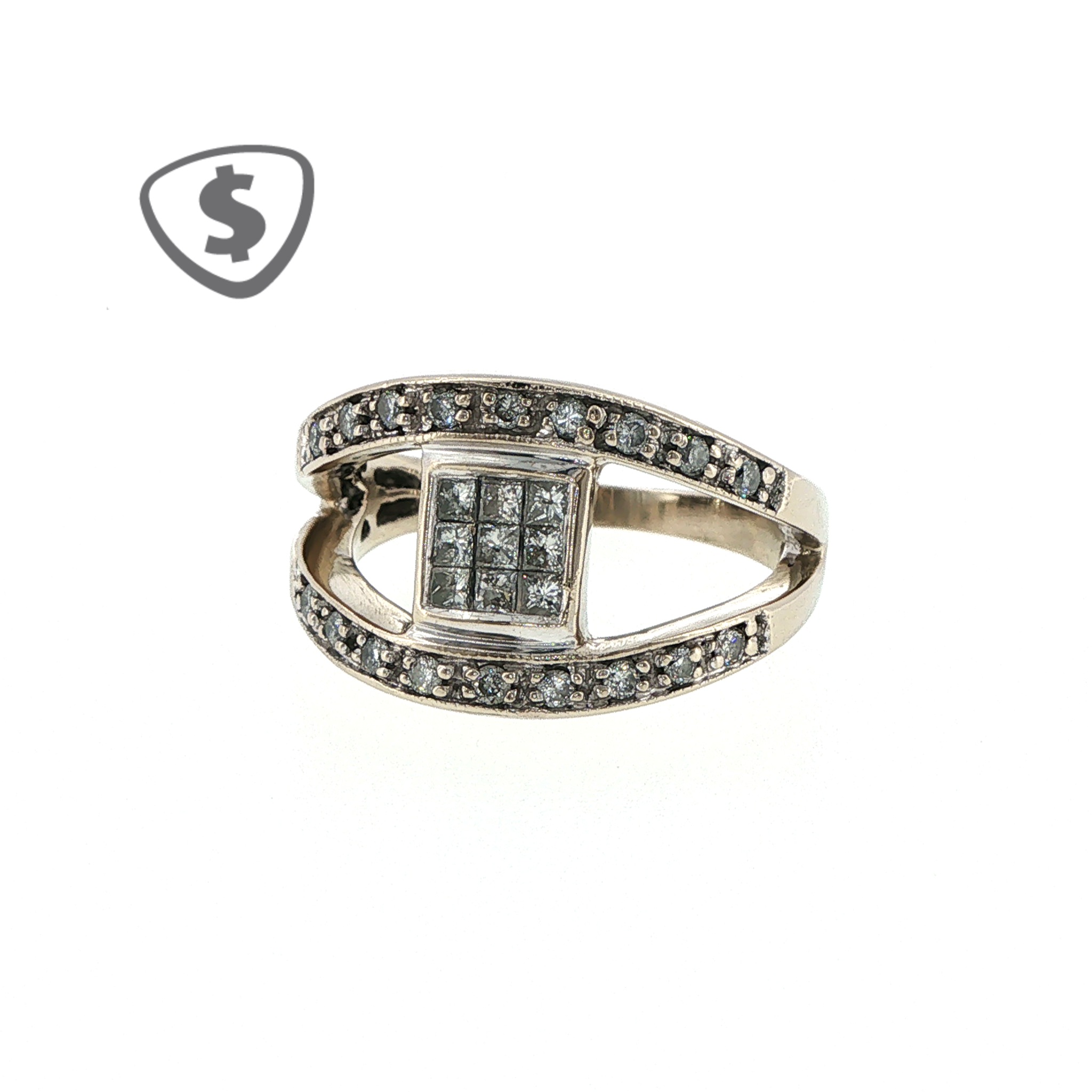14ct White Gold Diamond Engagement Ring