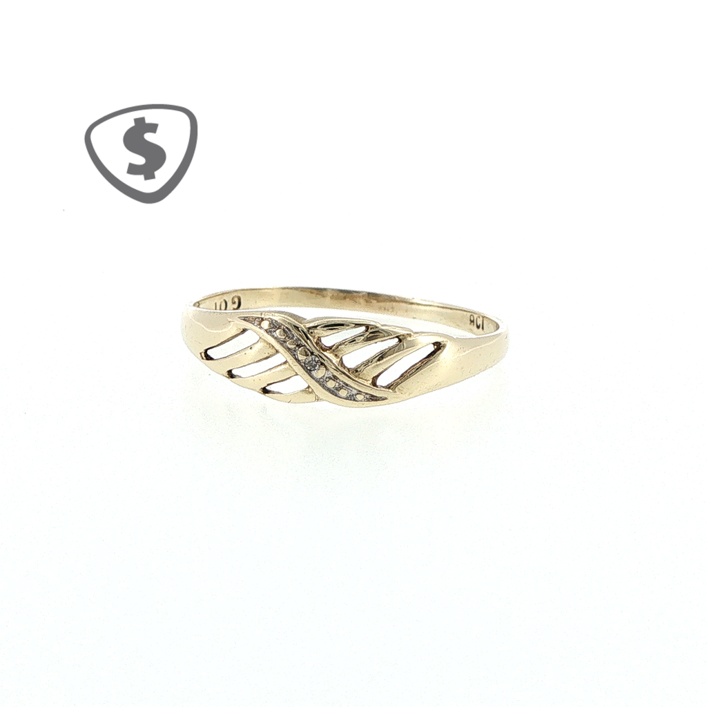 9ct Yellow Gold Crossover Ring