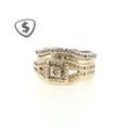 9ct Yellow and White Gold Diamond Wedding Ring Set