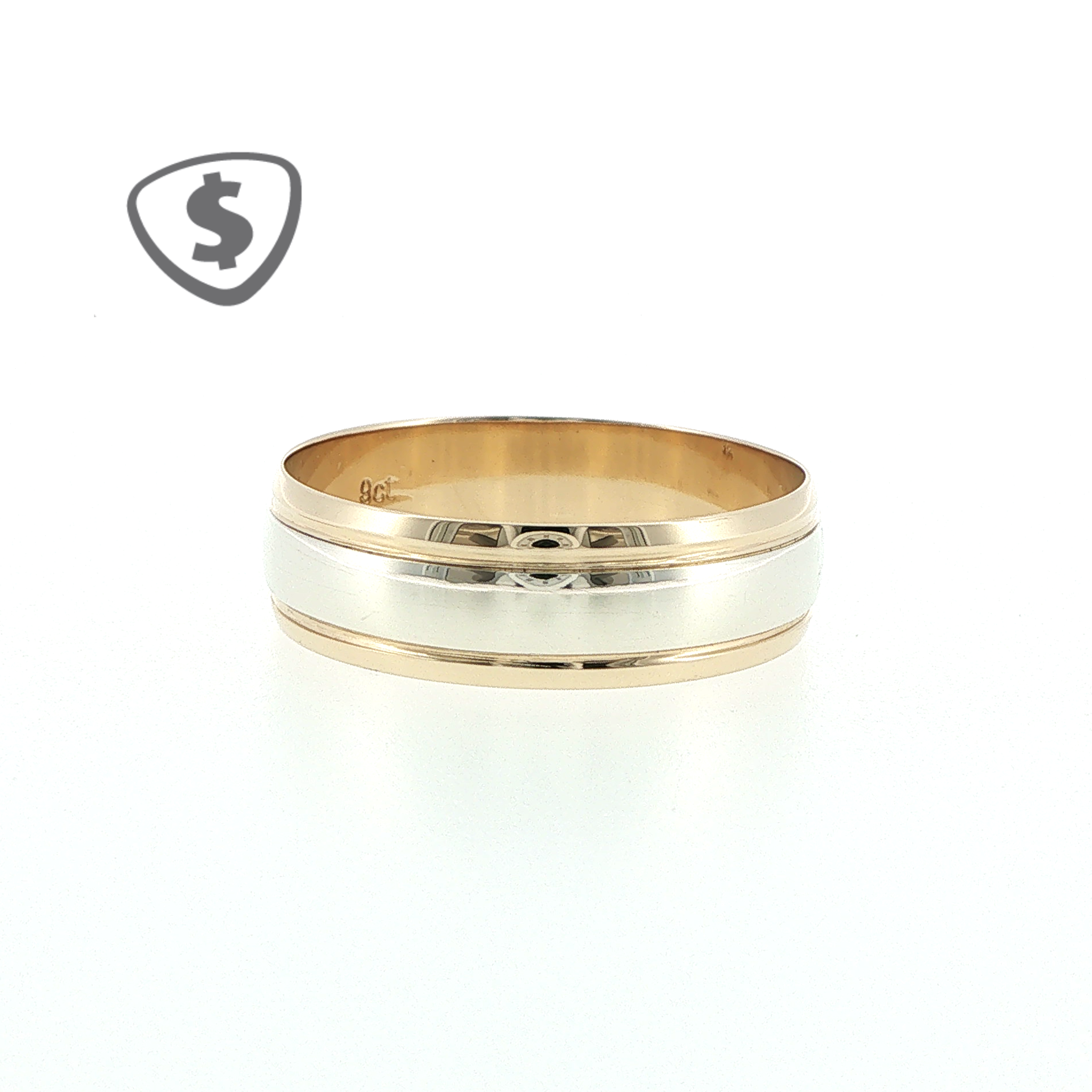 9ct Yellow and White Gold Wedding Ring