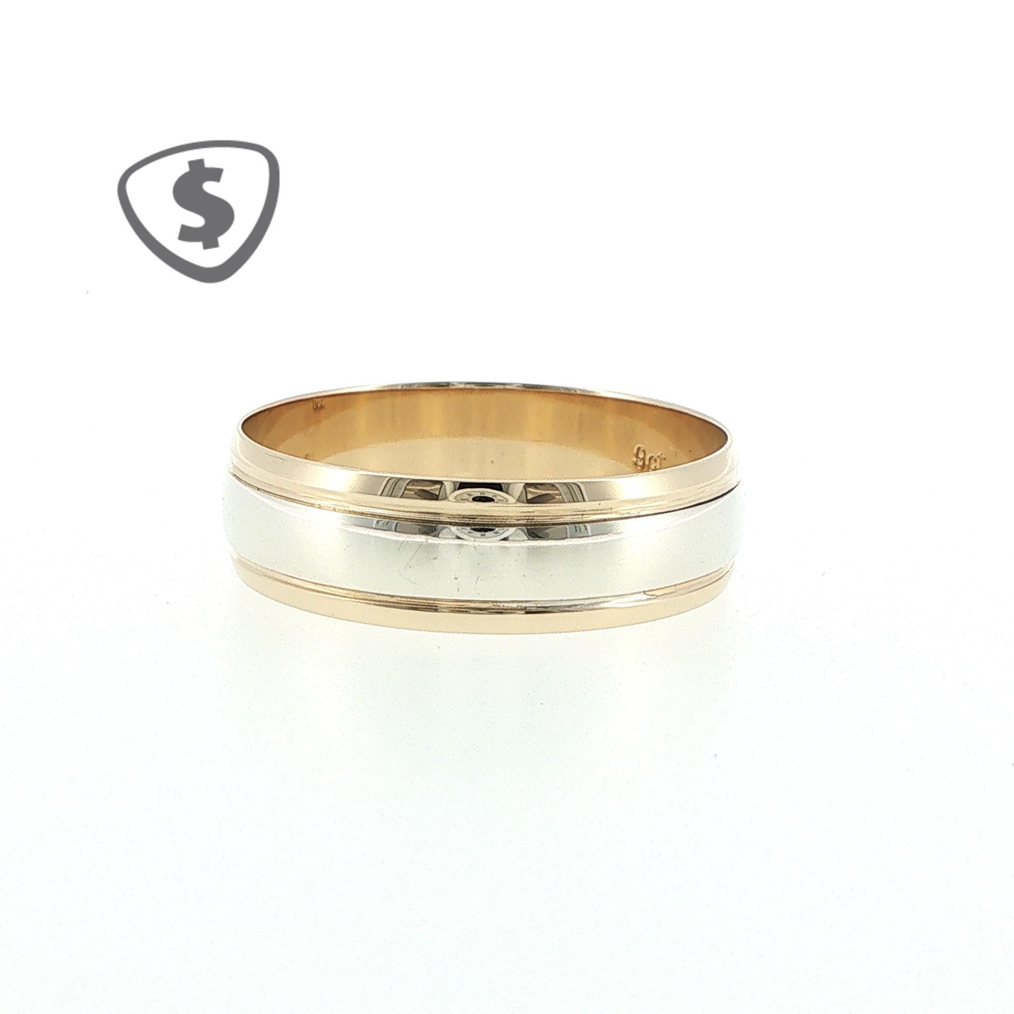 9ct Yellow and White Gold Wedding Ring