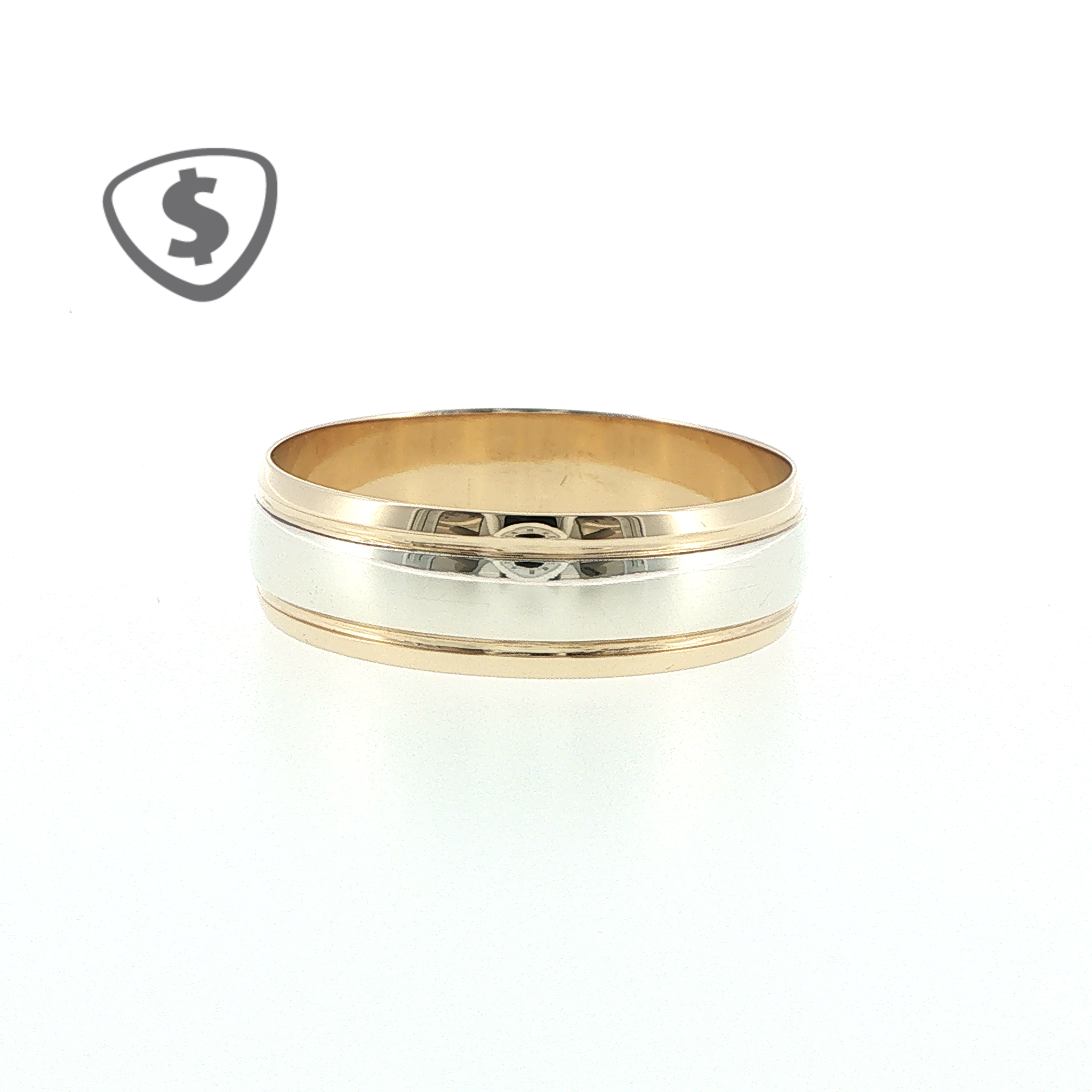 9ct Yellow and White Gold Wedding Ring