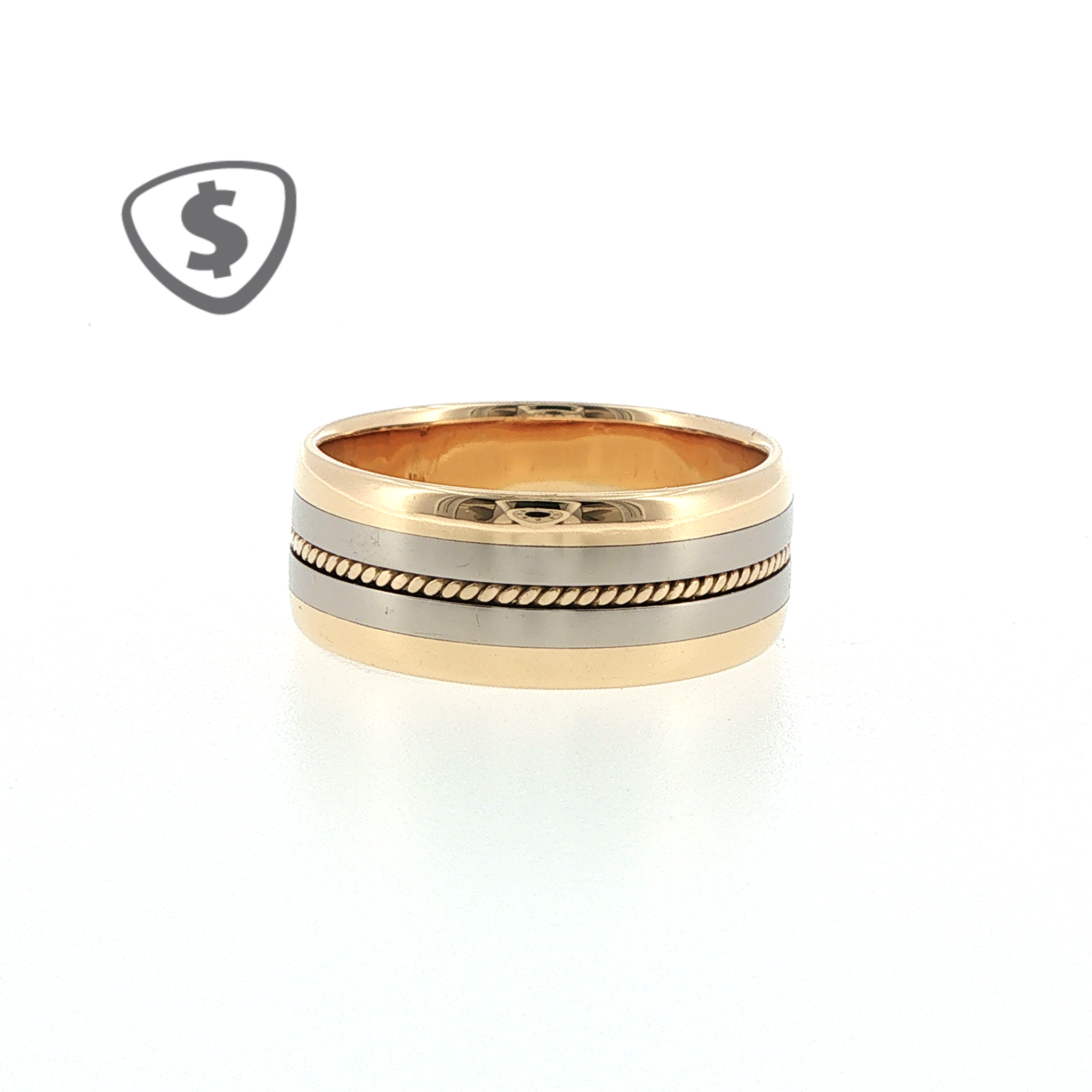 18ct Yellow and White Gold Wedding Ring