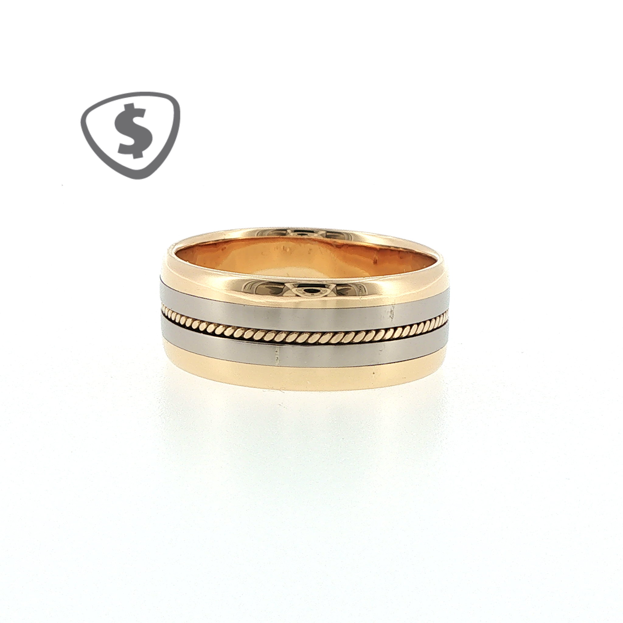 18ct Yellow and White Gold Wedding Ring
