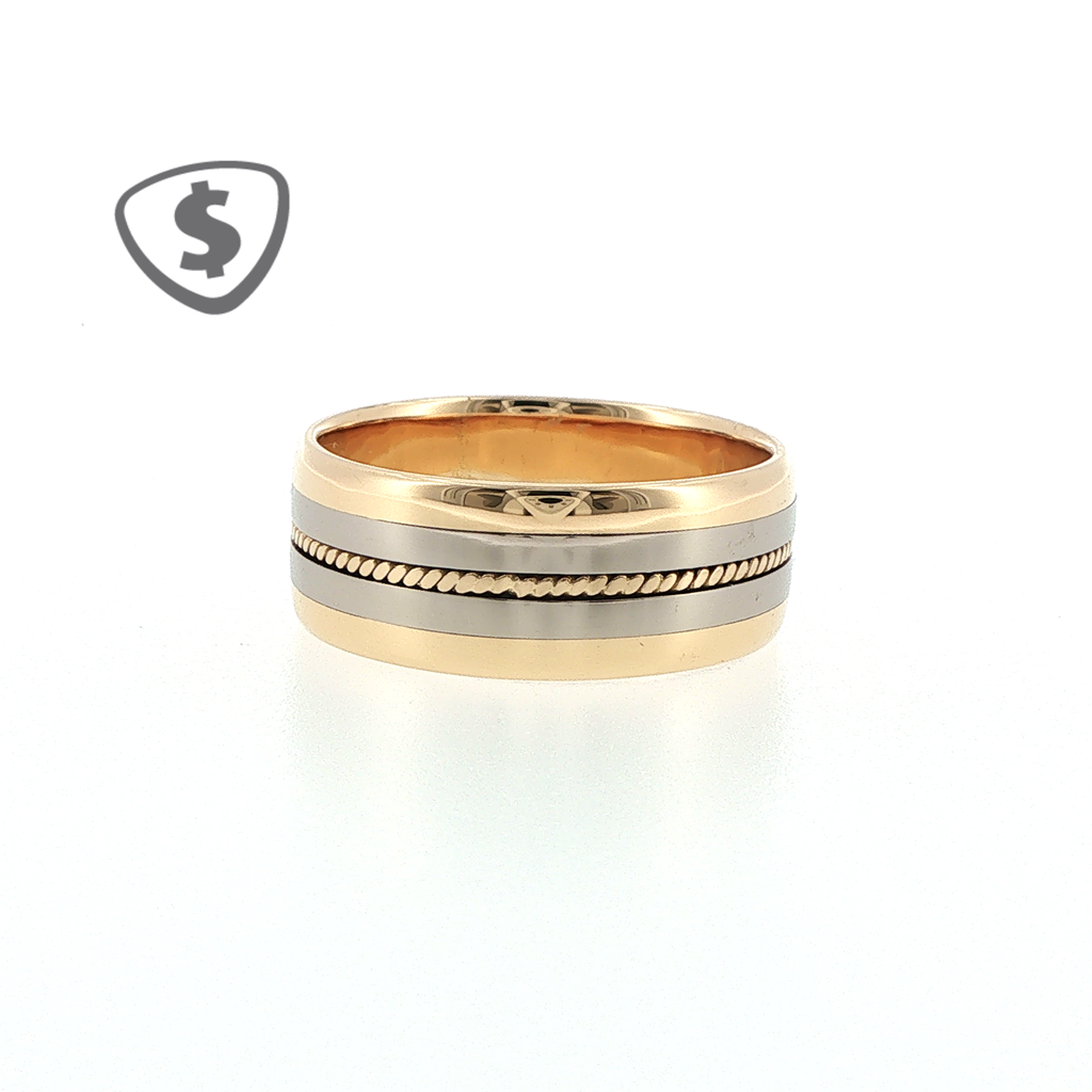18ct Yellow and White Gold Wedding Ring
