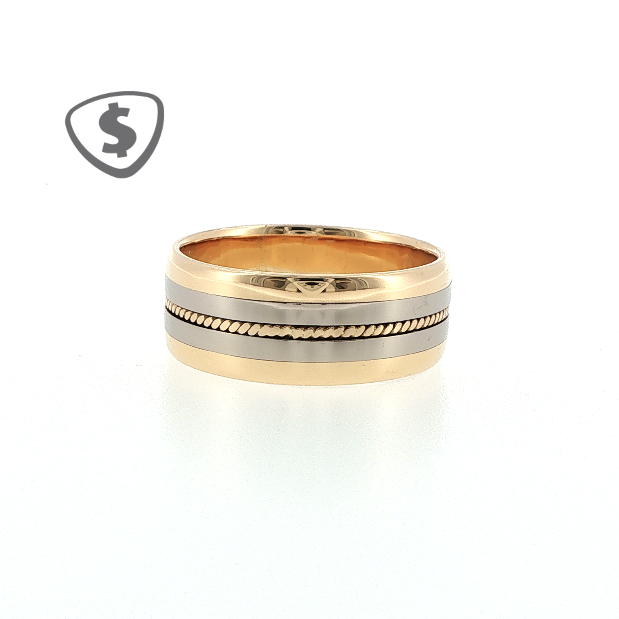 18ct Yellow and White Gold Wedding Ring