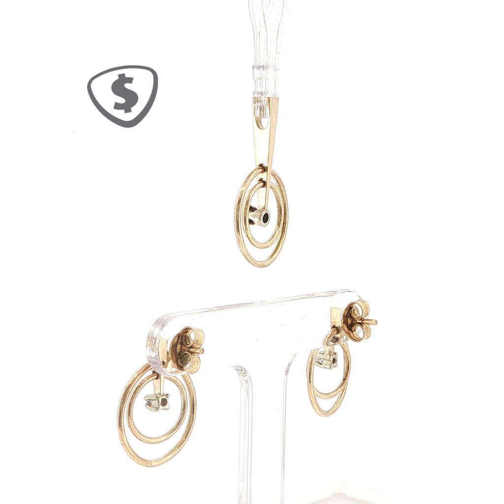 9ct Yellow Gold Matching Pendant and Earrings Set