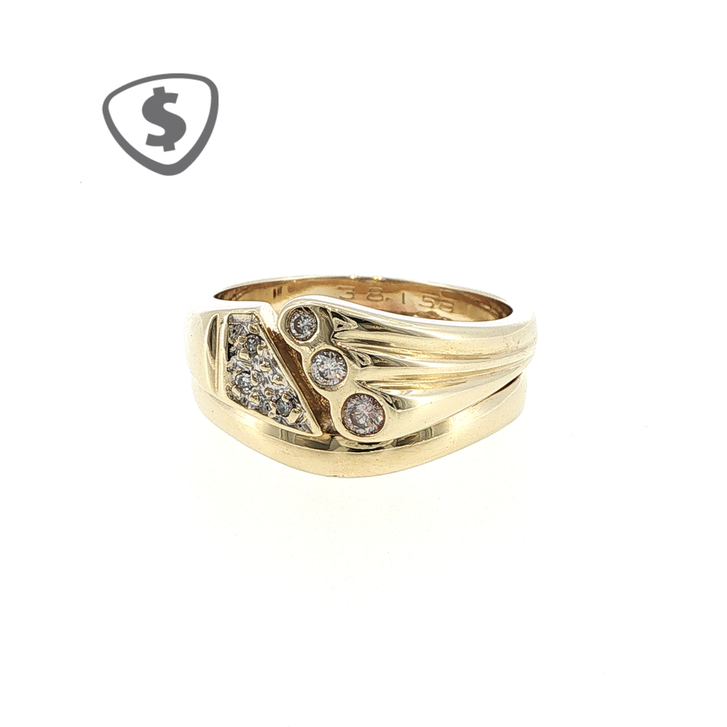9ct Yellow Gold and Diamond Occasional Ring