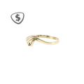 9ct Yellow Gold Wave Band Ring with Diamond