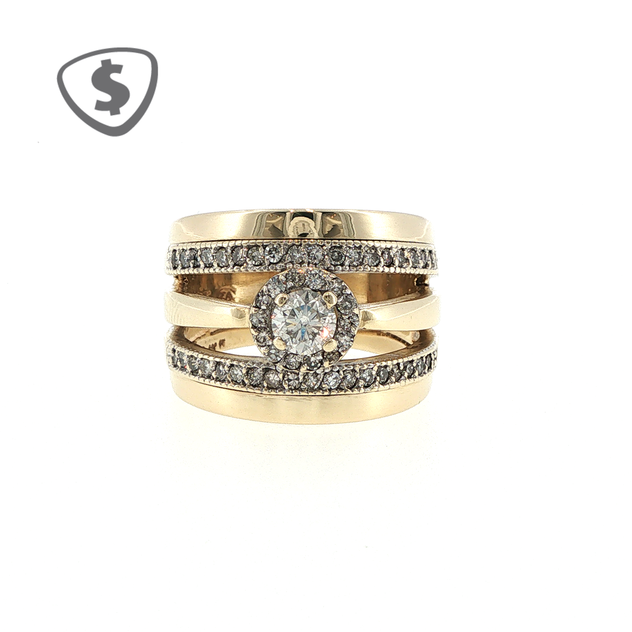 9ct Yellow Gold and Diamond Wedding Ring