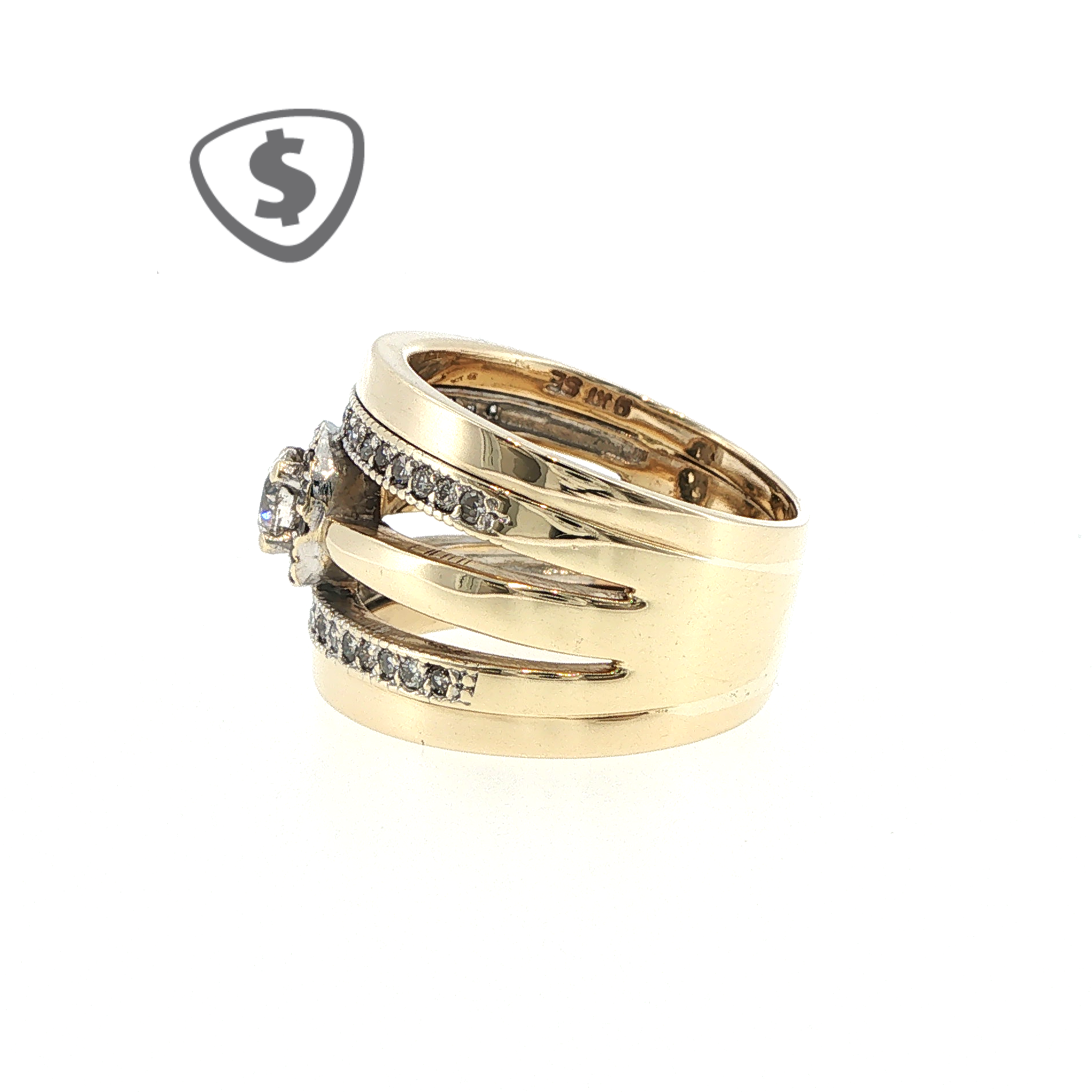 9ct Yellow Gold and Diamond Wedding Ring