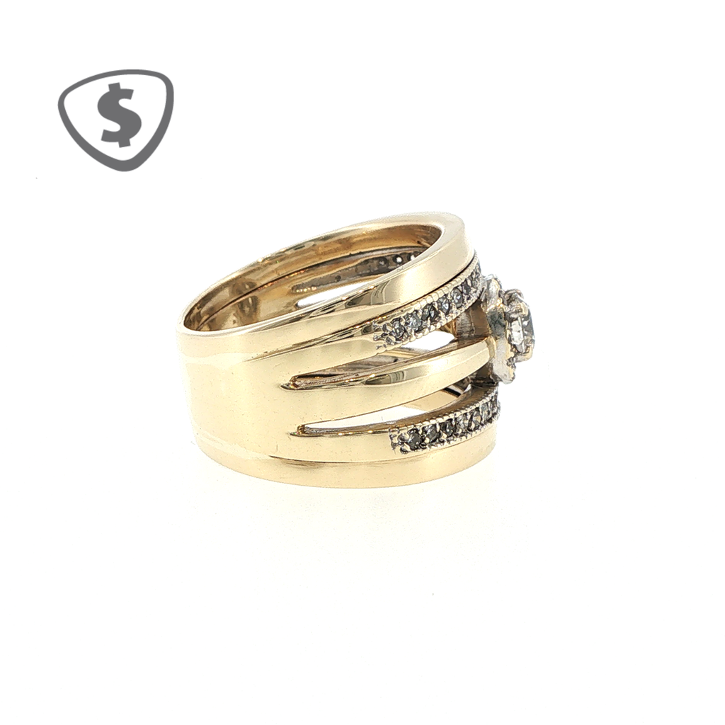 9ct Yellow Gold and Diamond Wedding Ring