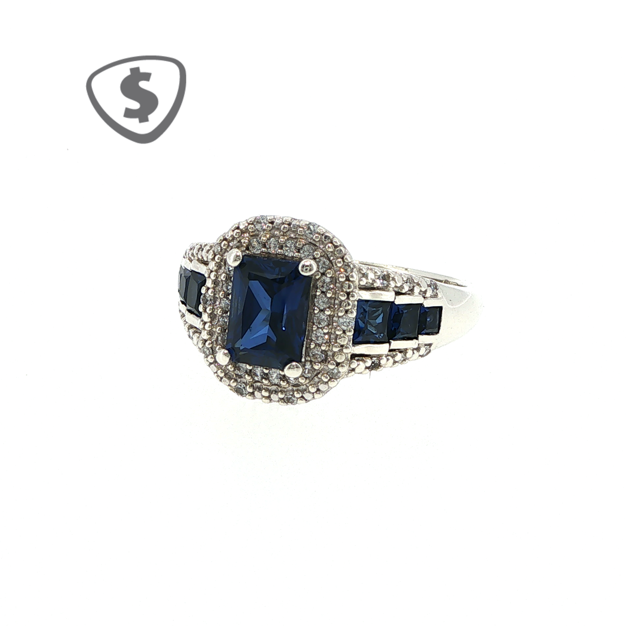 9ct White Gold Halo Engagement Ring