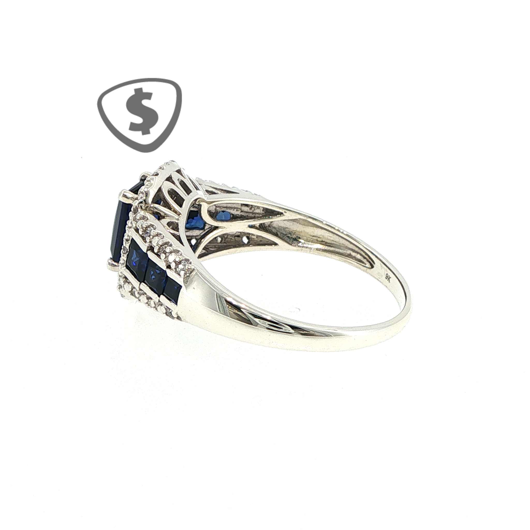 9ct White Gold Halo Engagement Ring