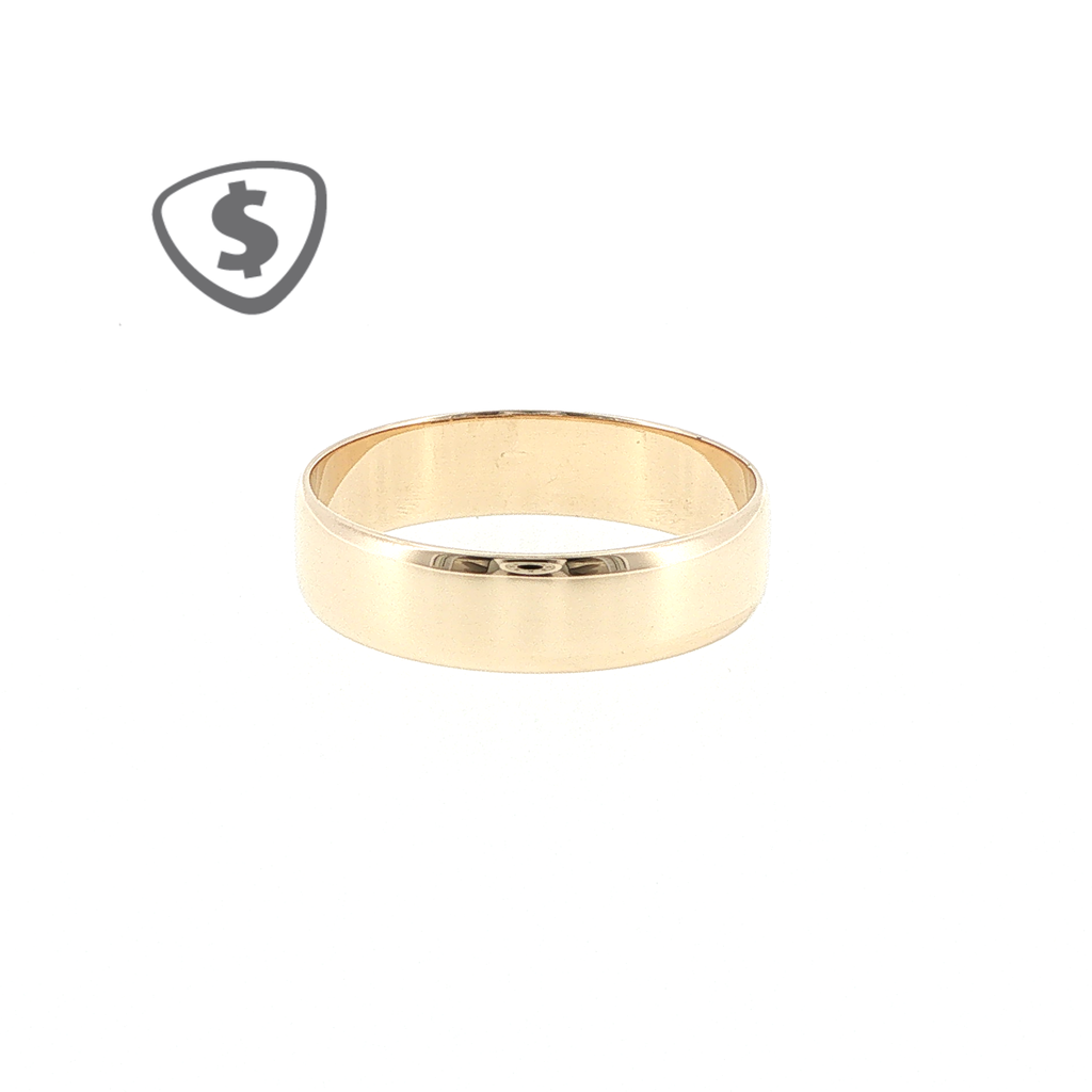 9ct Yellow Gold Plain Band Ring