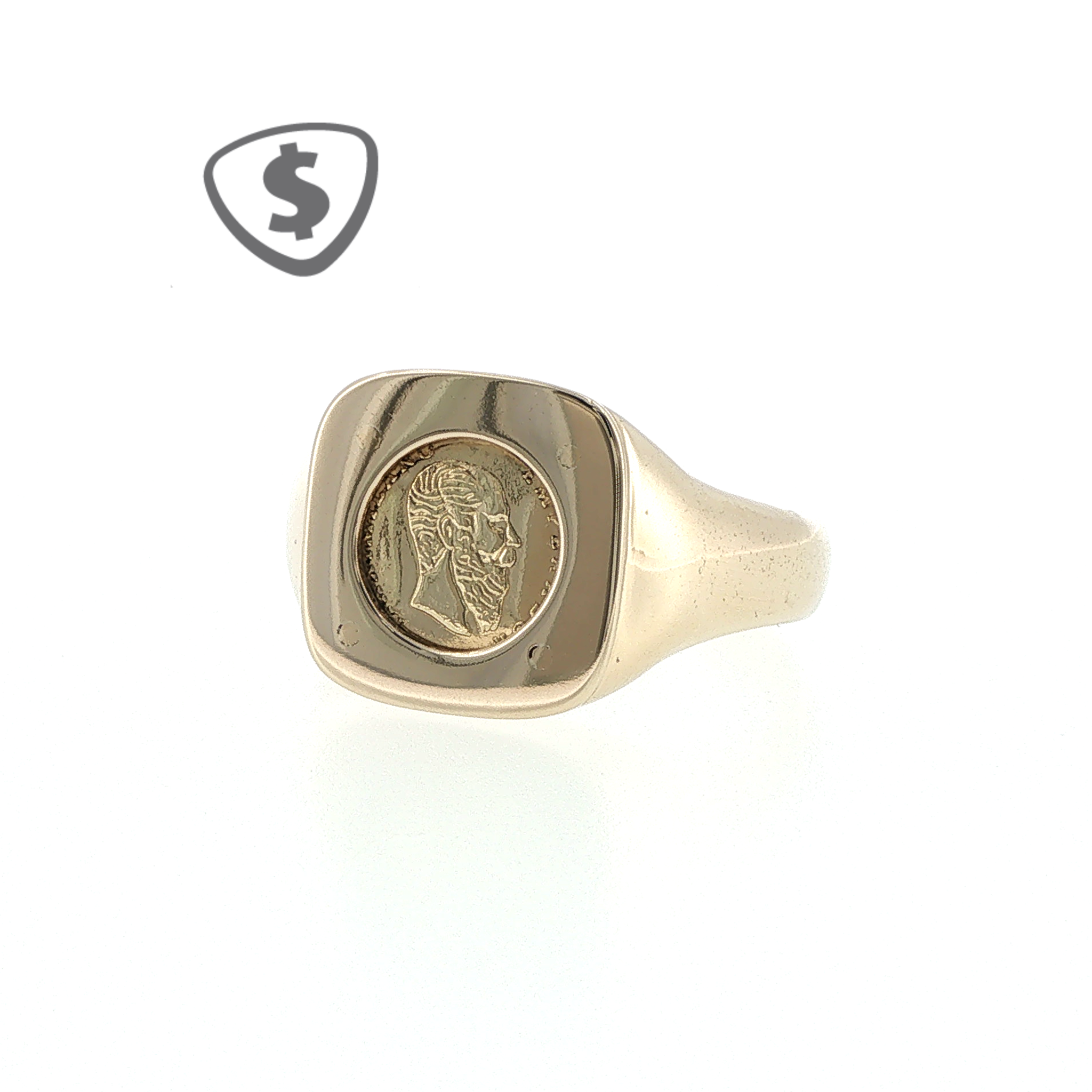 9ct Yellow Gold Signet Coin Ring