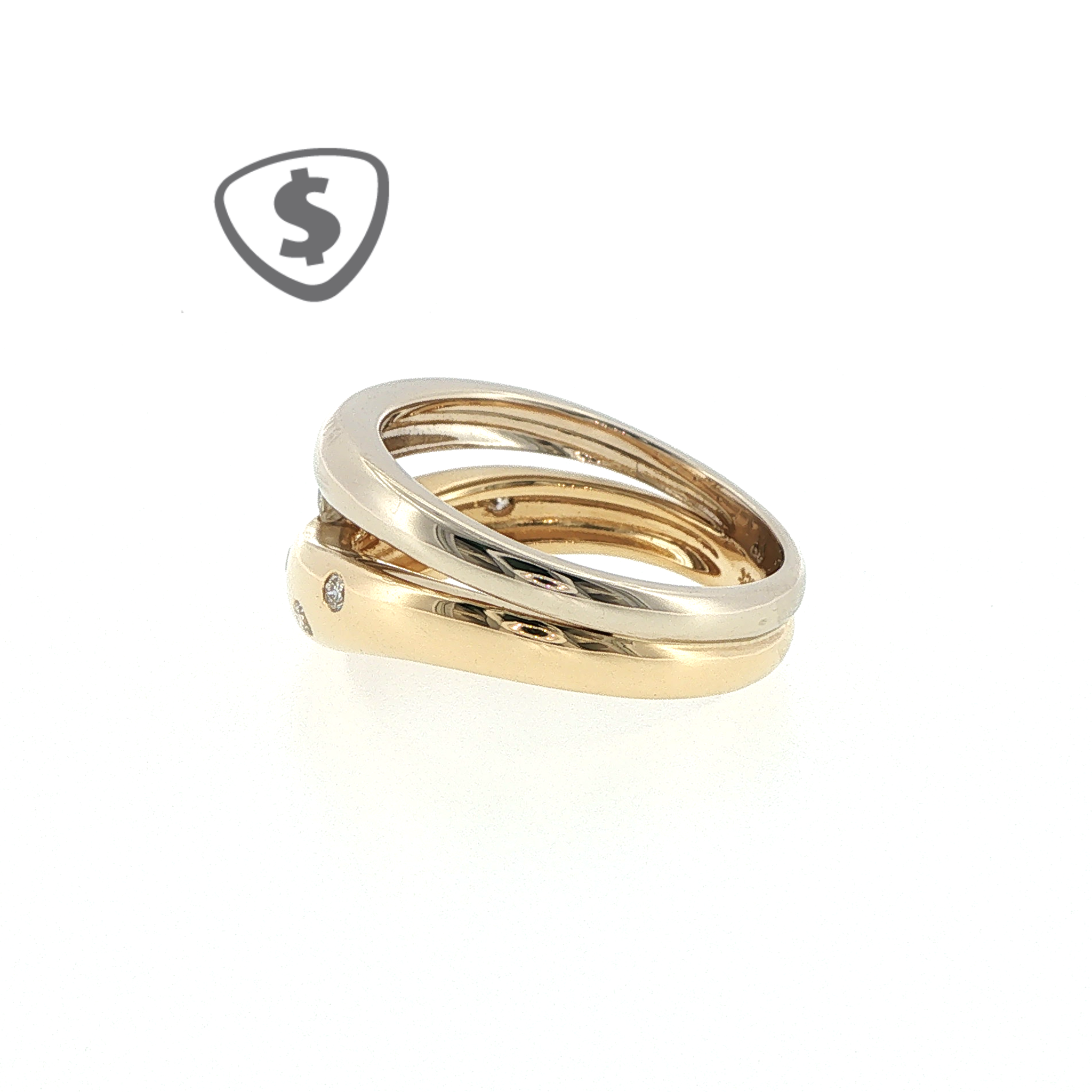 18ct Yellow and White Gold Diamond Engagement Ring