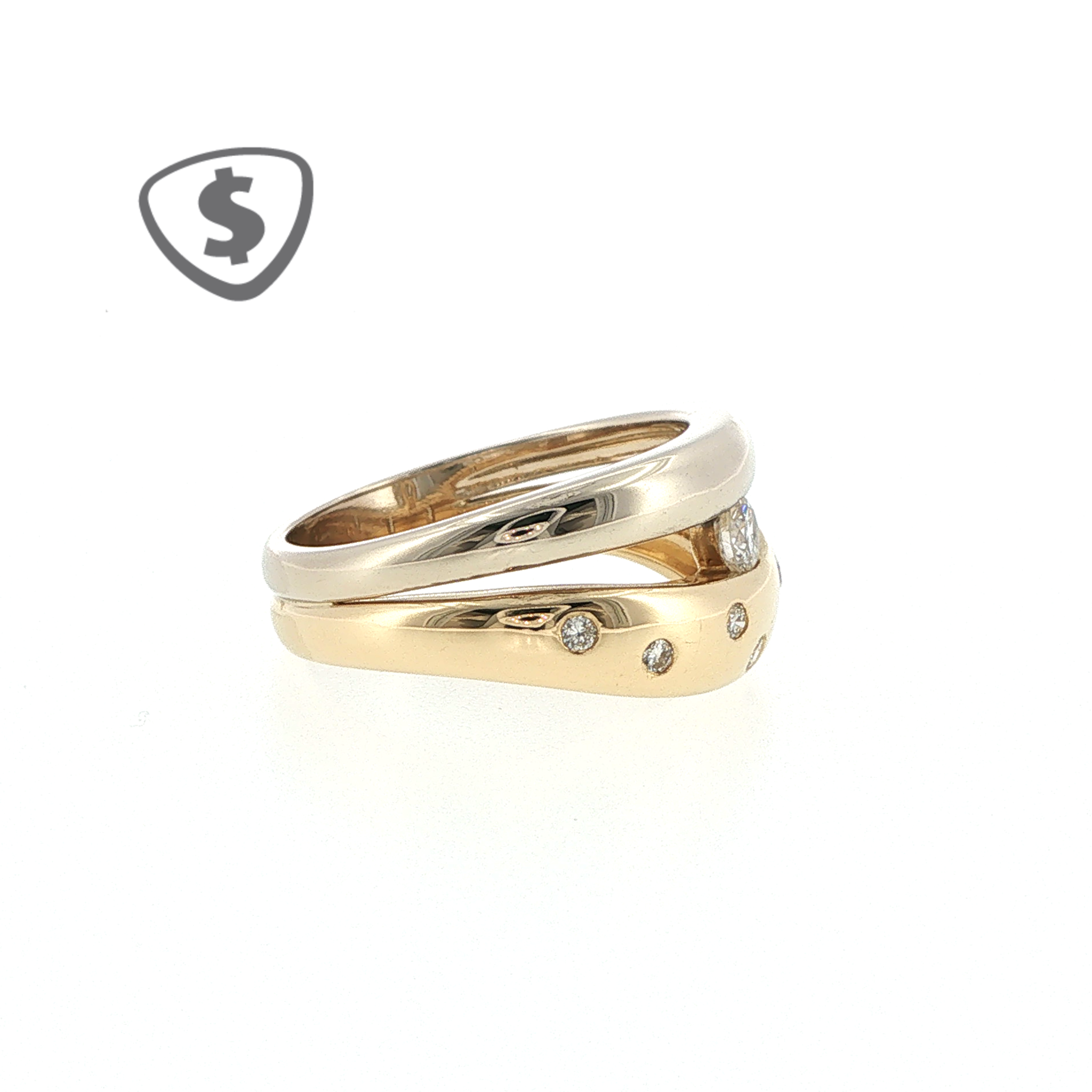 18ct Yellow and White Gold Diamond Engagement Ring