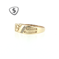 9ct Yellow Gold Signet Ring with Textured Shoulders