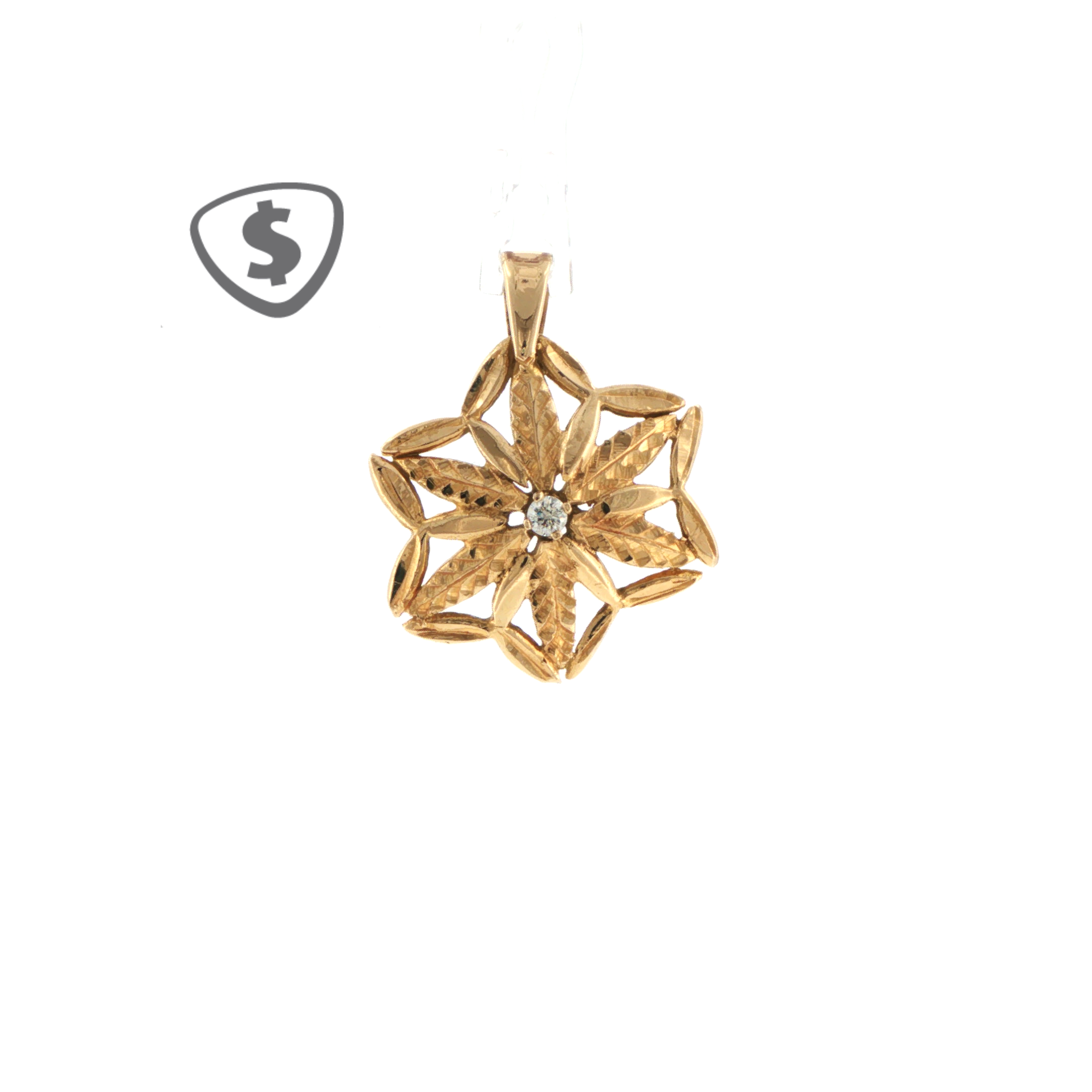 18ct Yellow Gold Flower Pendant