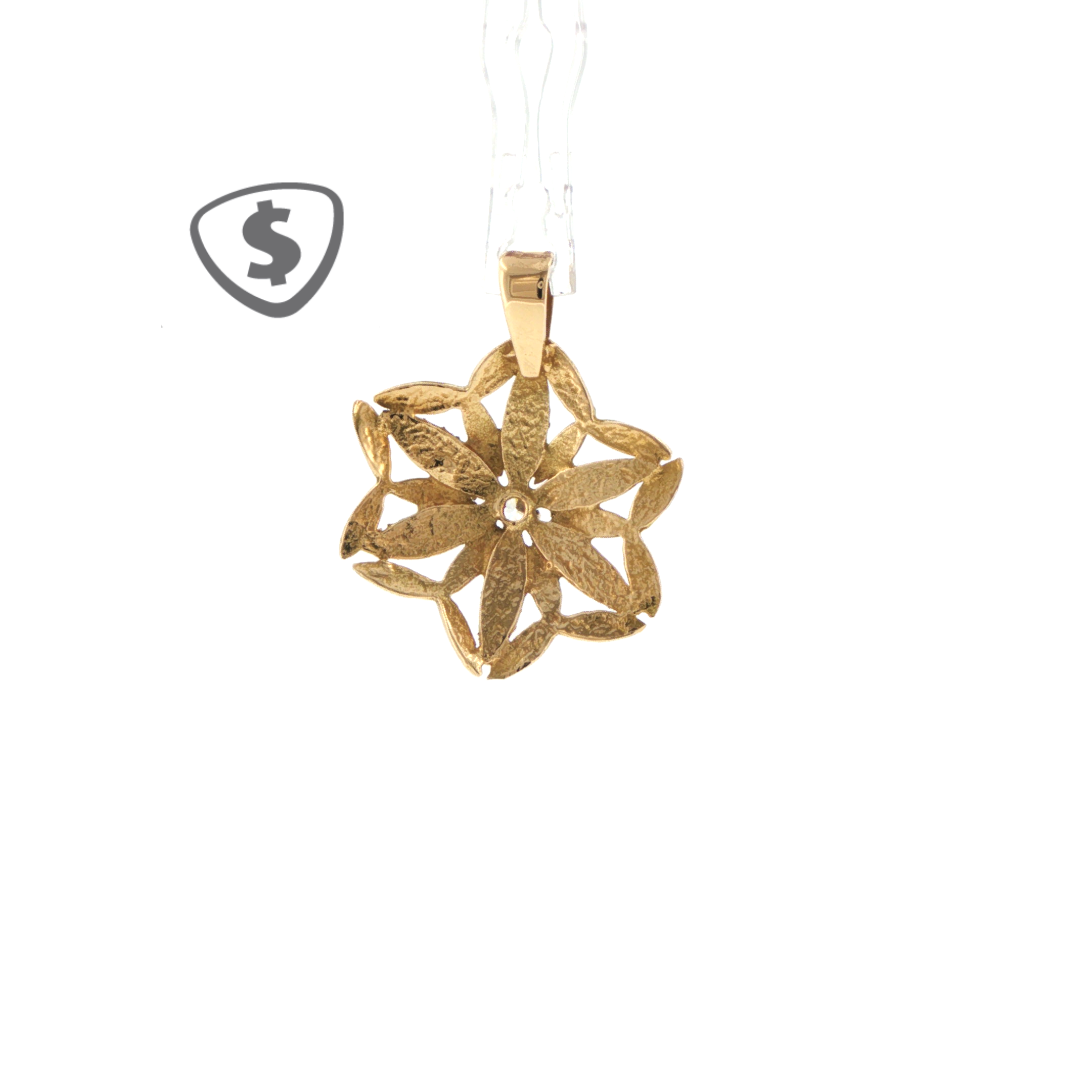18ct Yellow Gold Flower Pendant