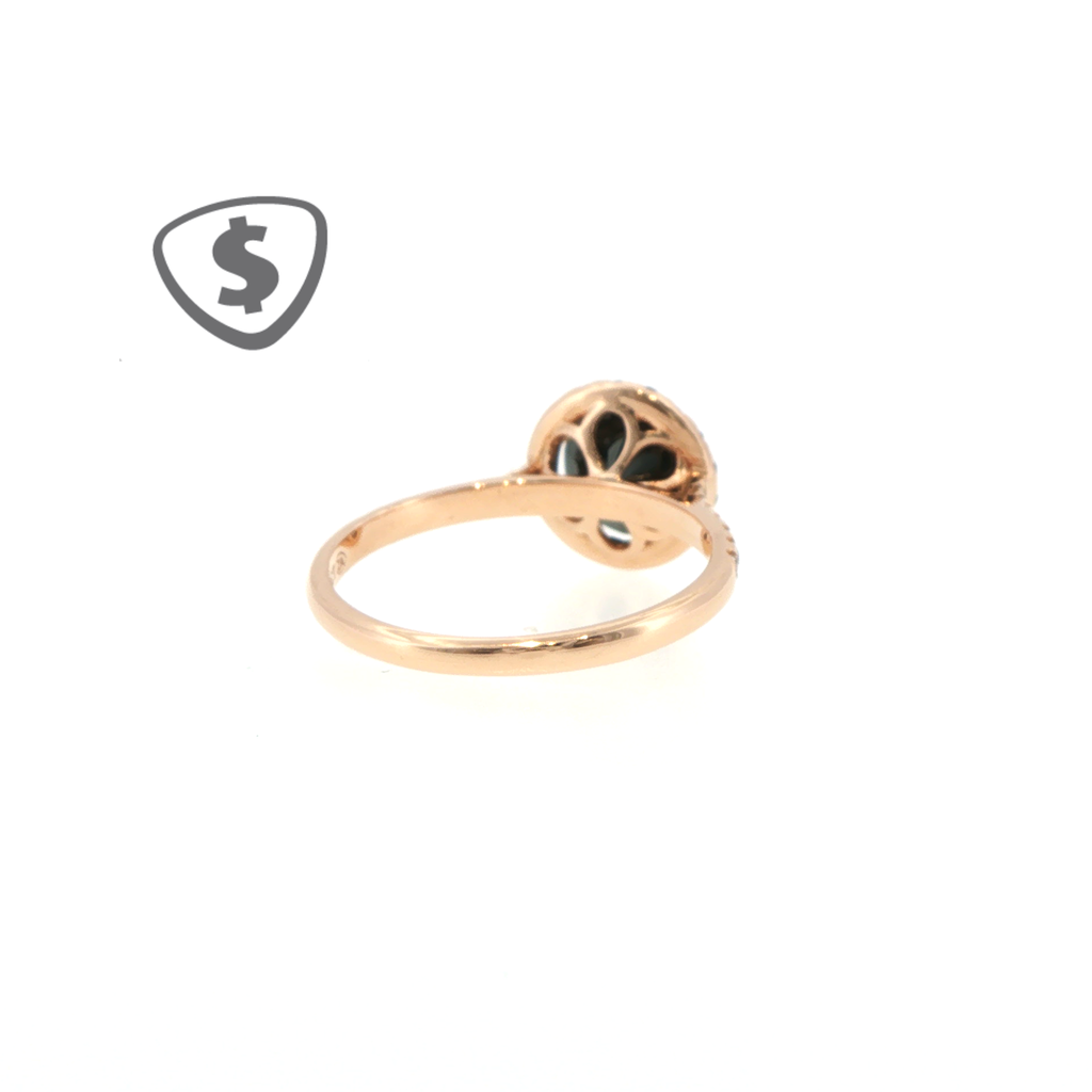 Fancy Black Diamond Halo Ring in 18ct  Gold