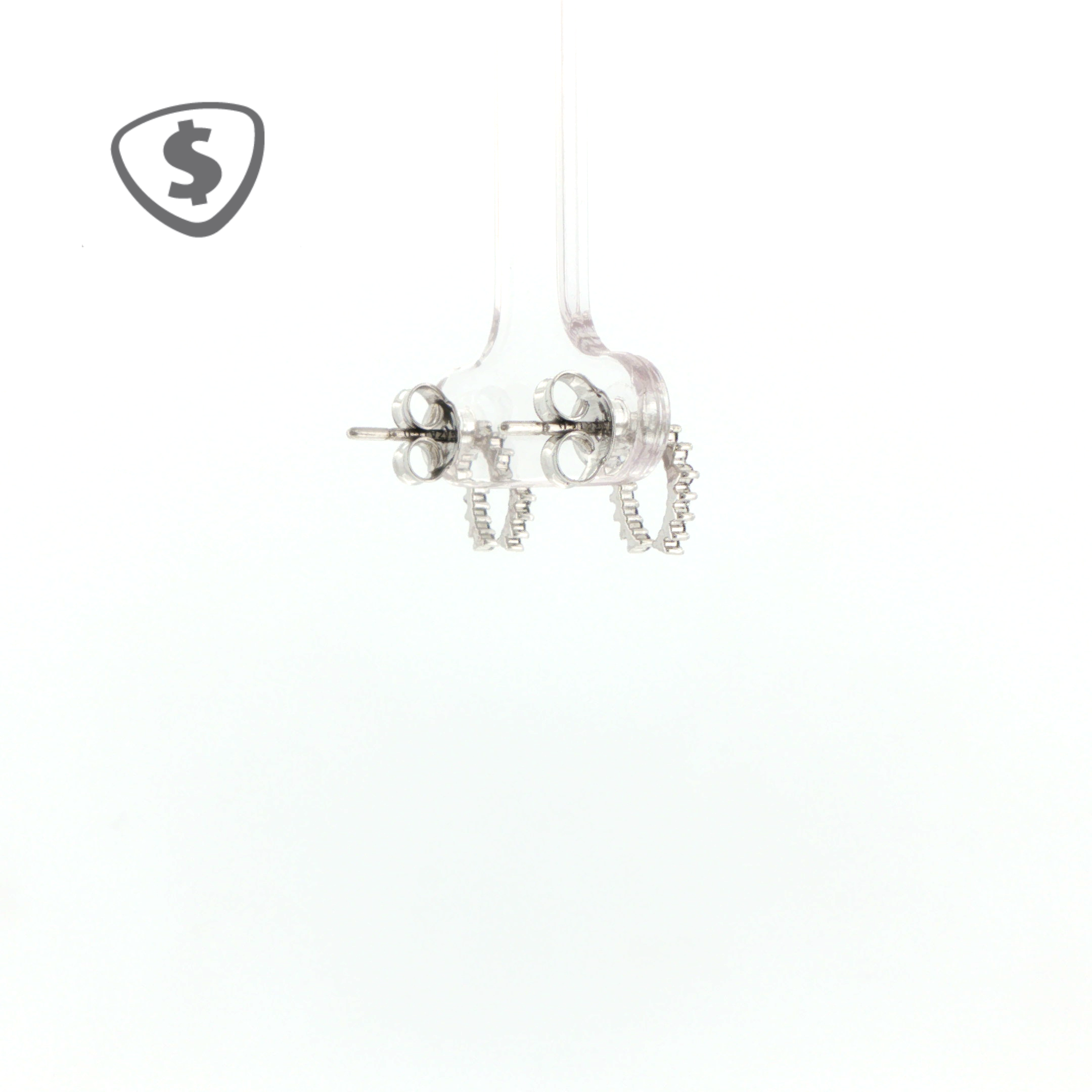 9ct White Gold Diamond Crescent Stud Earrings