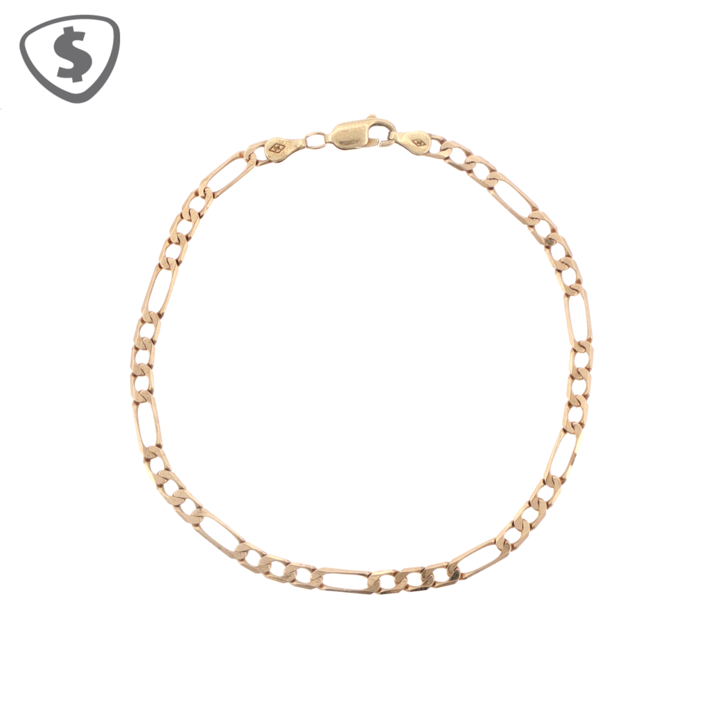 Classic 9ct Yellow Gold Figaro Chain Bracelet