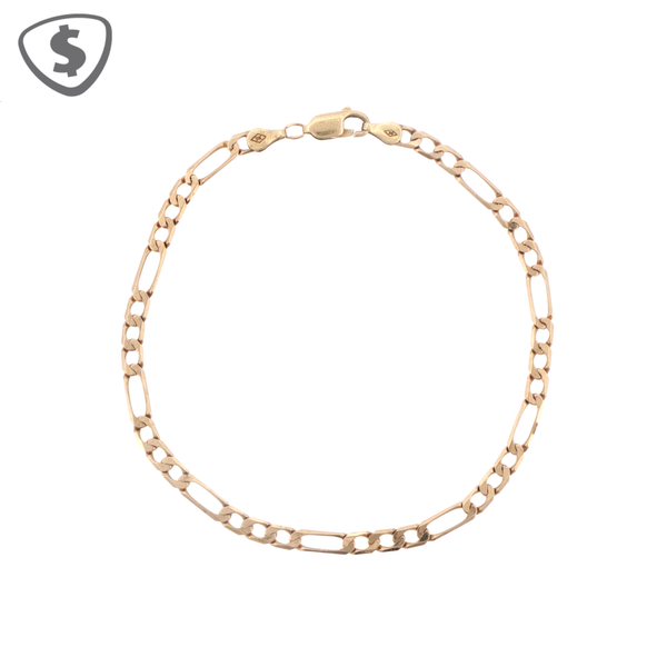 Classic 9ct Yellow Gold Figaro Chain Bracelet