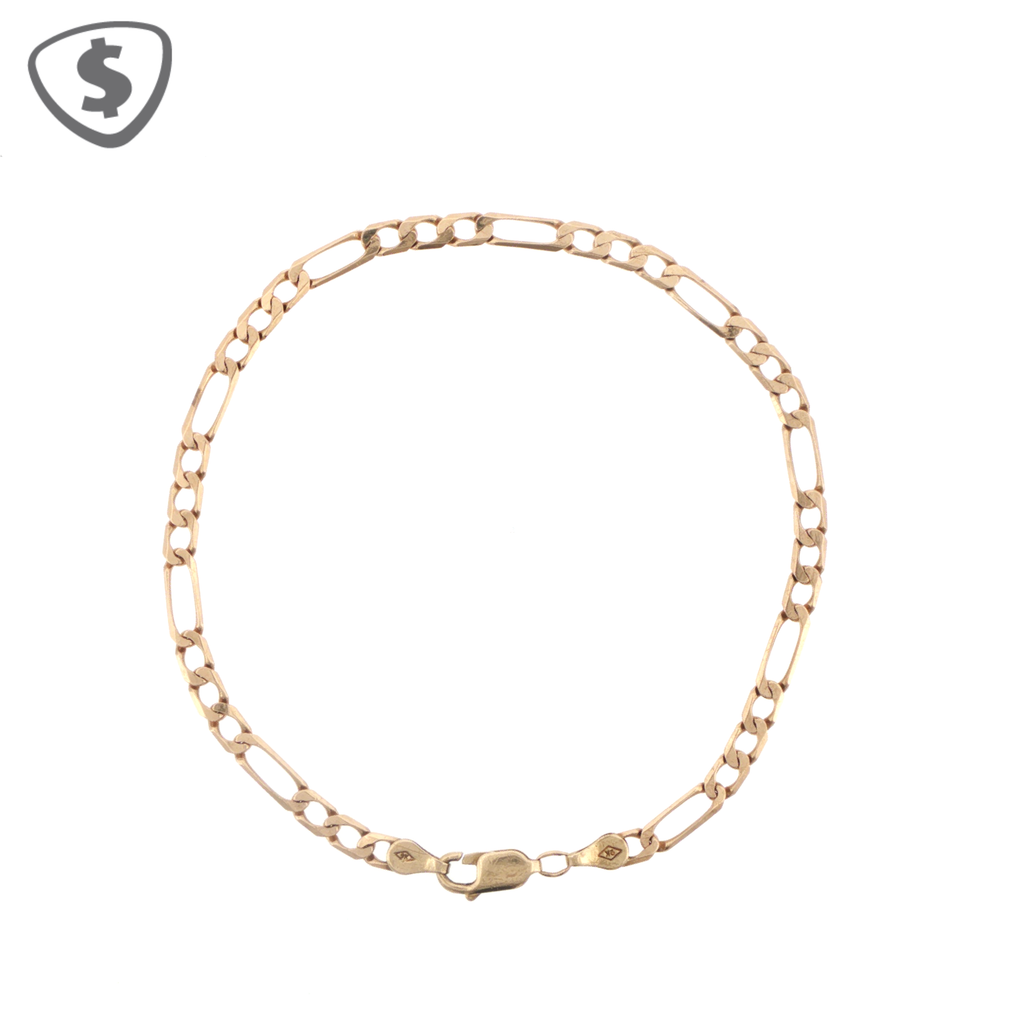 Classic 9ct Yellow Gold Figaro Chain Bracelet