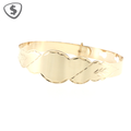 9ct Yellow Gold Engraved Leaf Motif Adjustable Baby Bangle