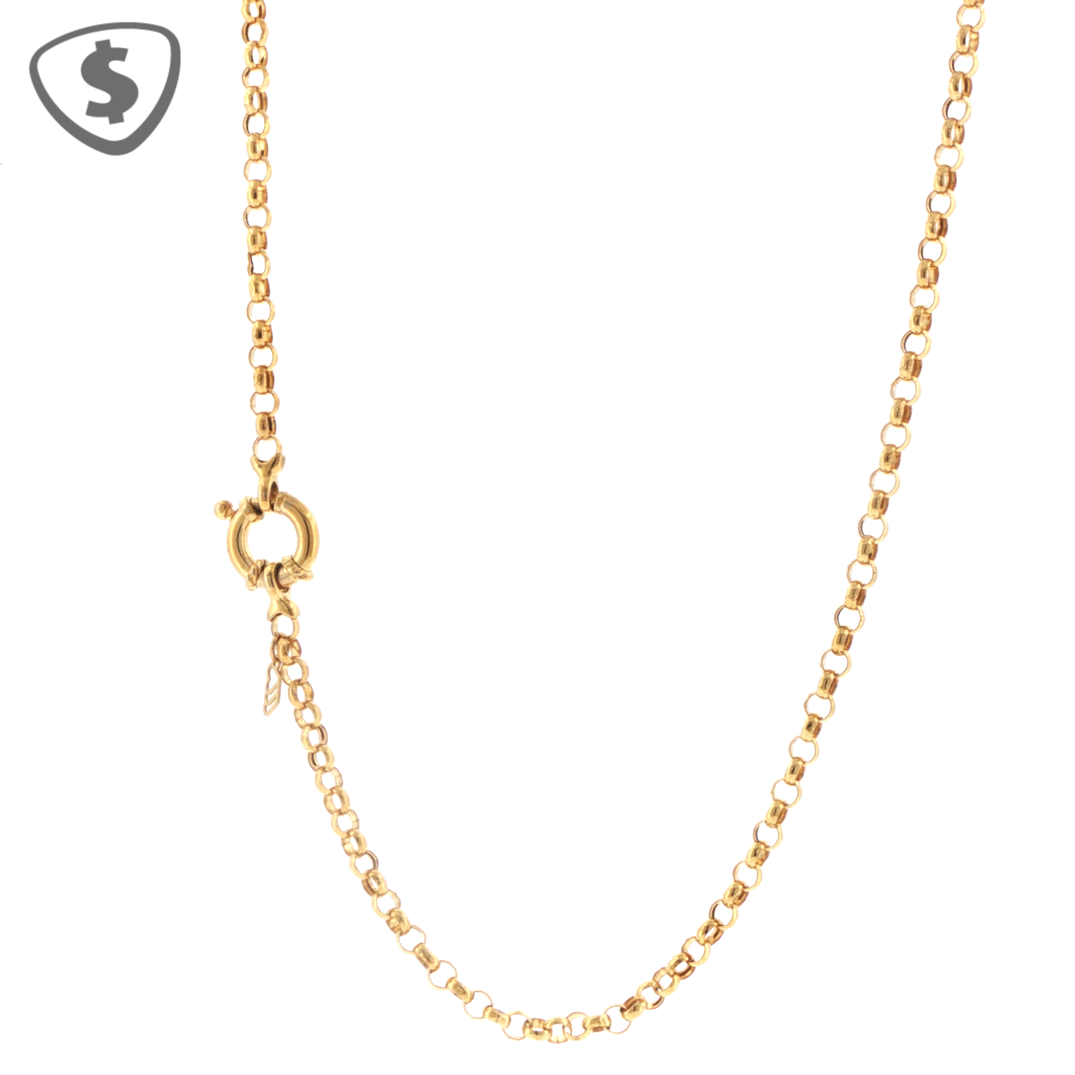 9ct Yellow Gold Rolo Chain Necklace with Oversized Spring Ring Clasp
