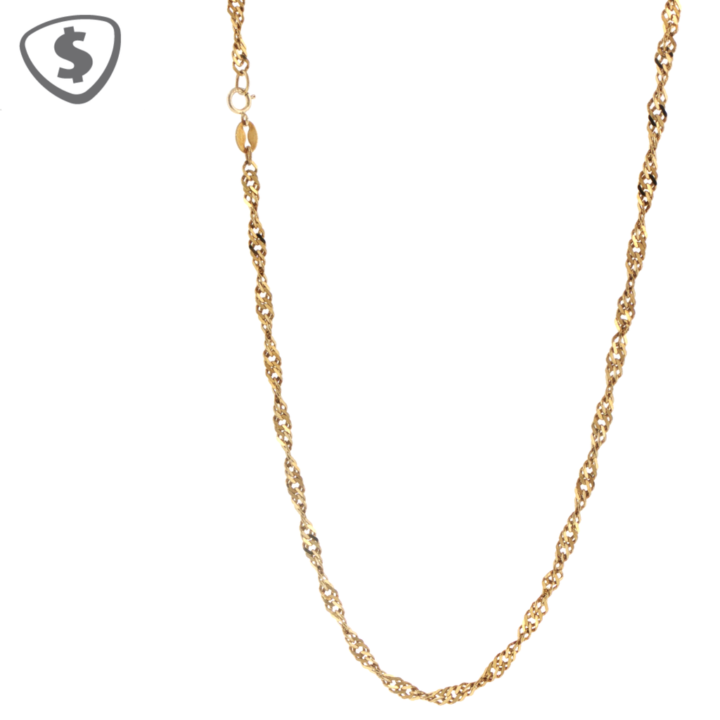 9ct Yellow Gold Twisted Link Chain Necklace