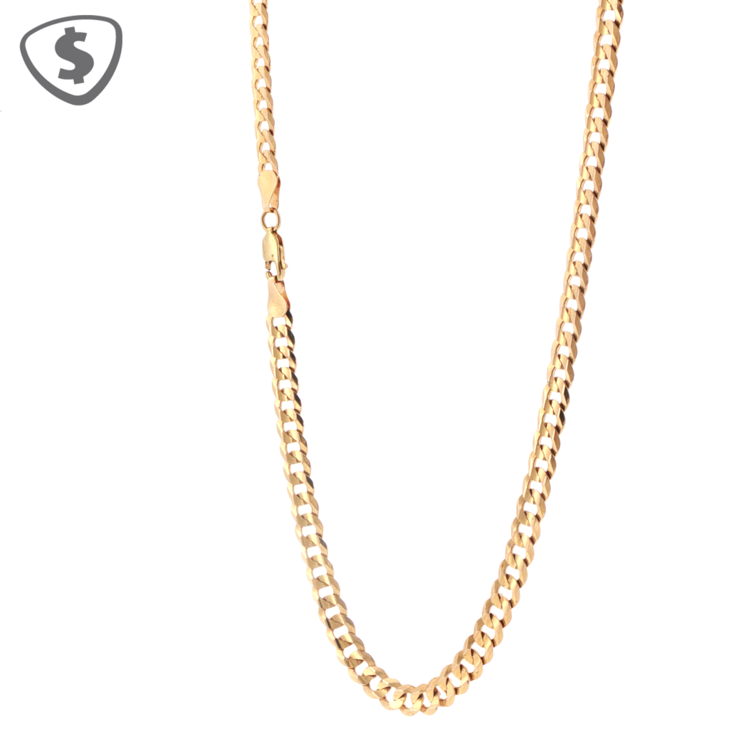 Classic 9ct Yellow Gold Cuban Link Chain Necklace