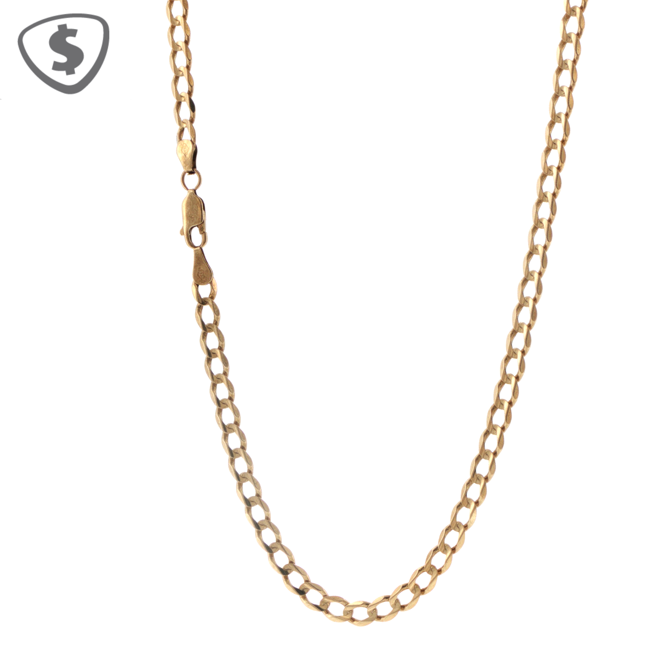 9ct Yellow Gold Flat Link Chain Necklace