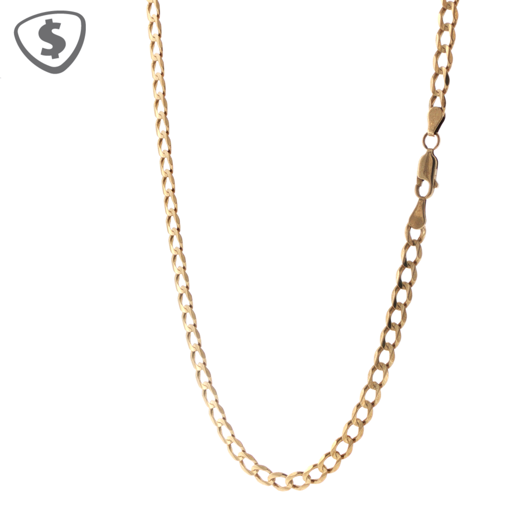 9ct Yellow Gold Flat Link Chain Necklace