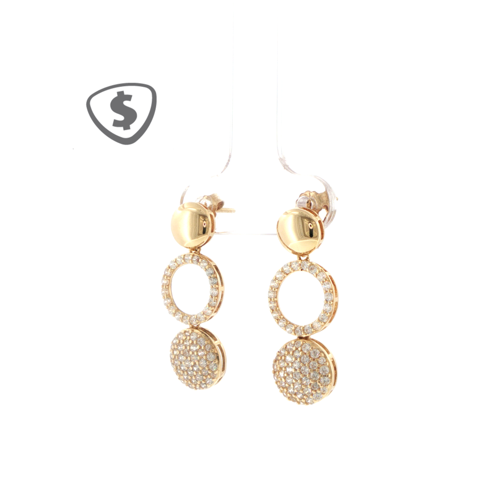 18ct Yellow Gold Three-Tier Dangle Earrings