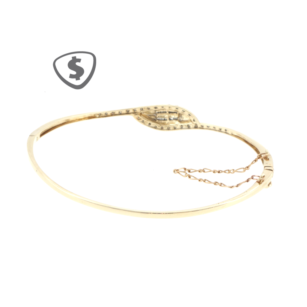 9ct Yellow Gold Accent Marquise Bangle