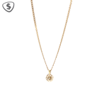Diamond Swirl Pendant Necklace in 9ct Yellow Gold