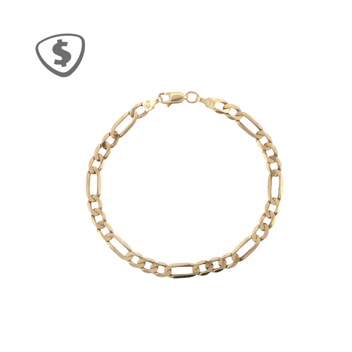 Classic 9ct Yellow Gold Figaro Chain Bracelet