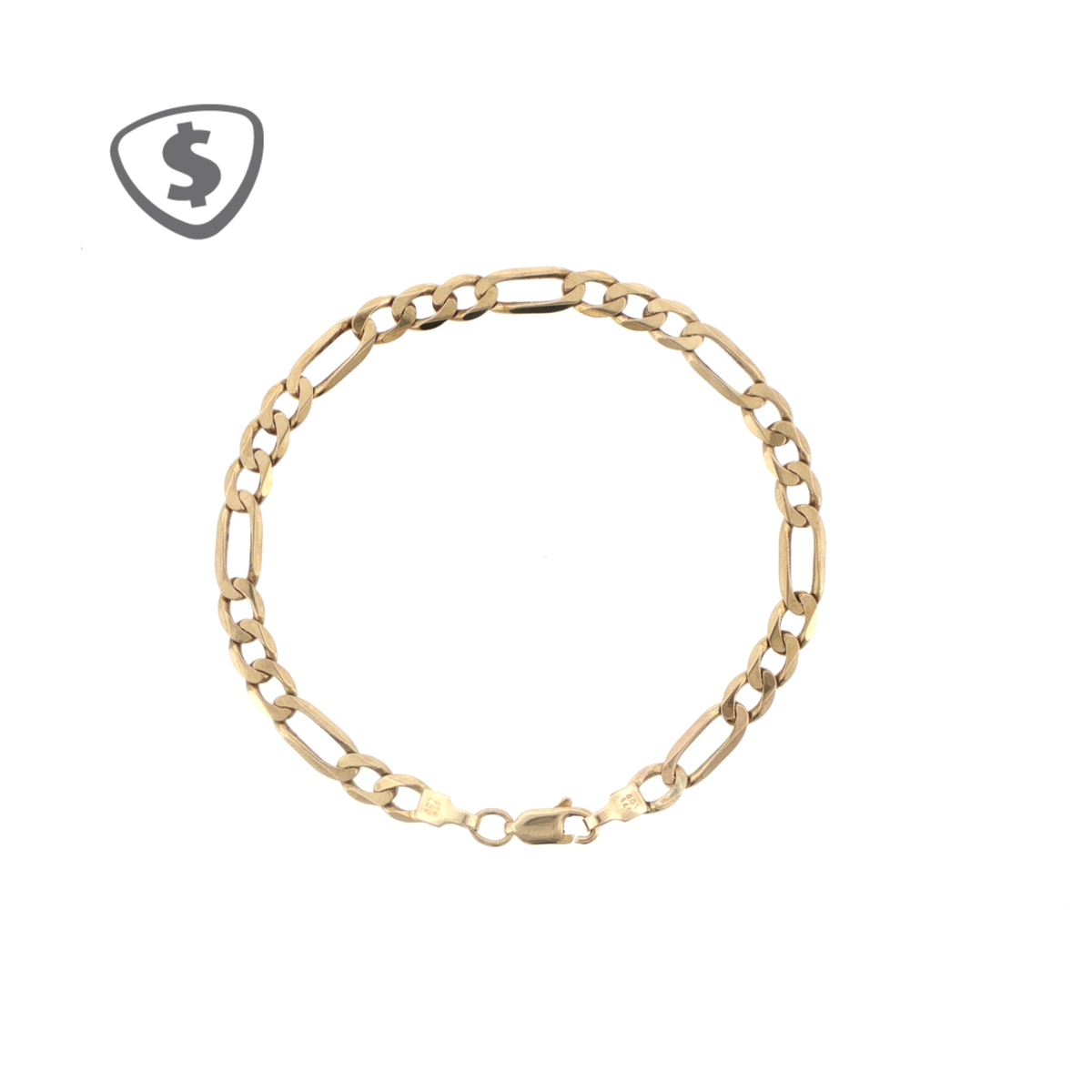 Classic 9ct Yellow Gold Figaro Chain Bracelet