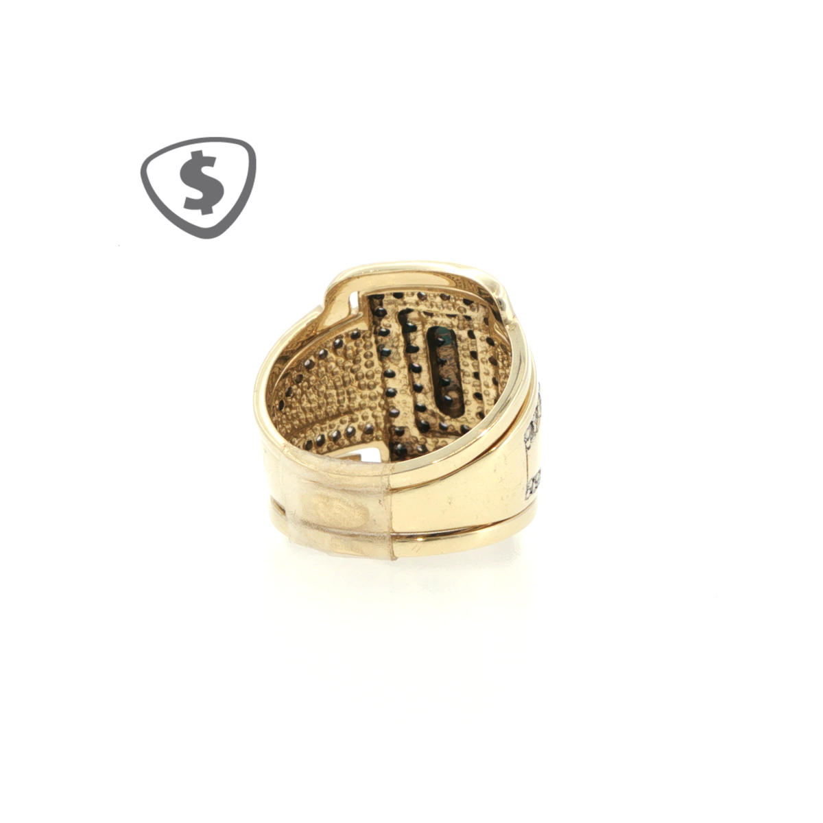 Rectangular Diamond Cluster Signet Ring in 9ct Yellow Gold