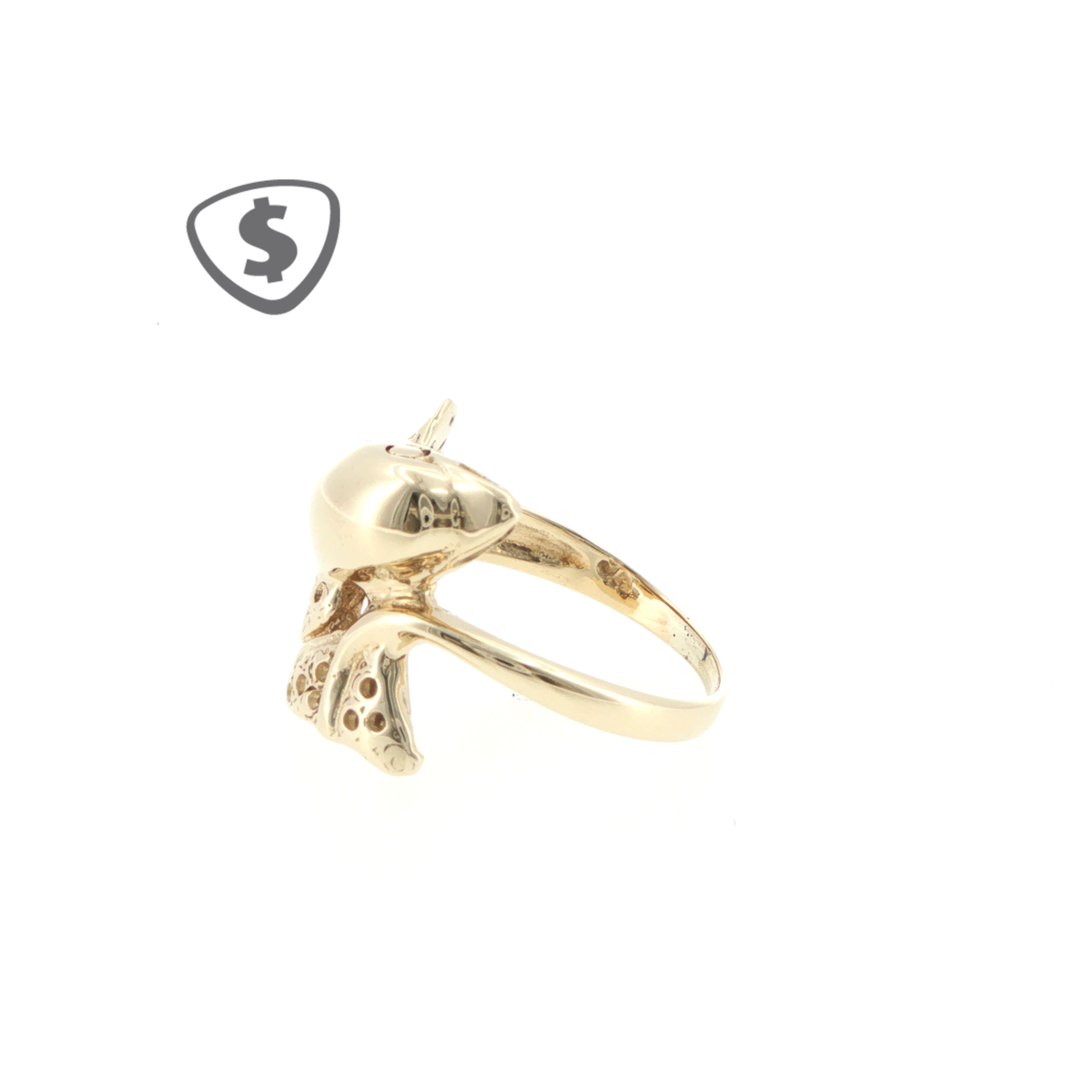 Dolphin Sculptural Ring in 9ct Yellow Gold