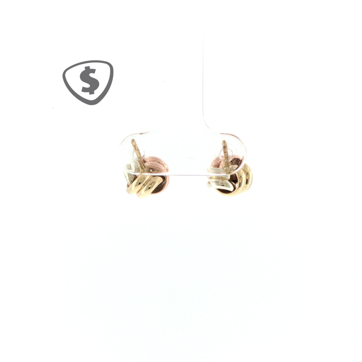 Tri-Colour 9ct Gold Knot Stud Earrings