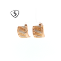 Textured Diagonal Stripe 18ct Rose Gold Wide Hoop Earrings