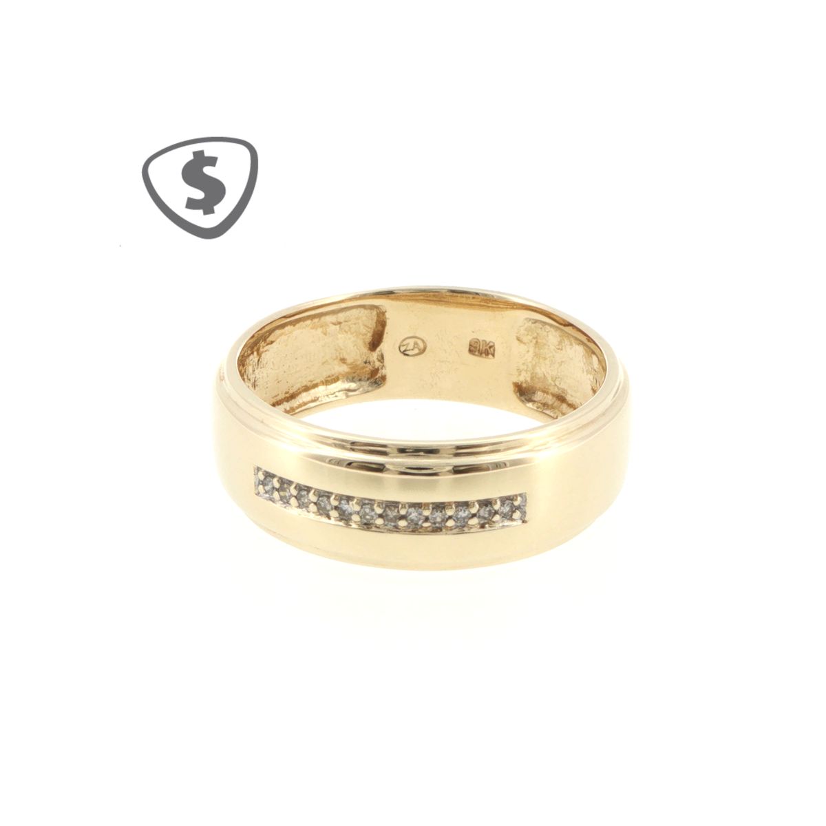 9ct Yellow Gold Diamond Channel Set Band Ring