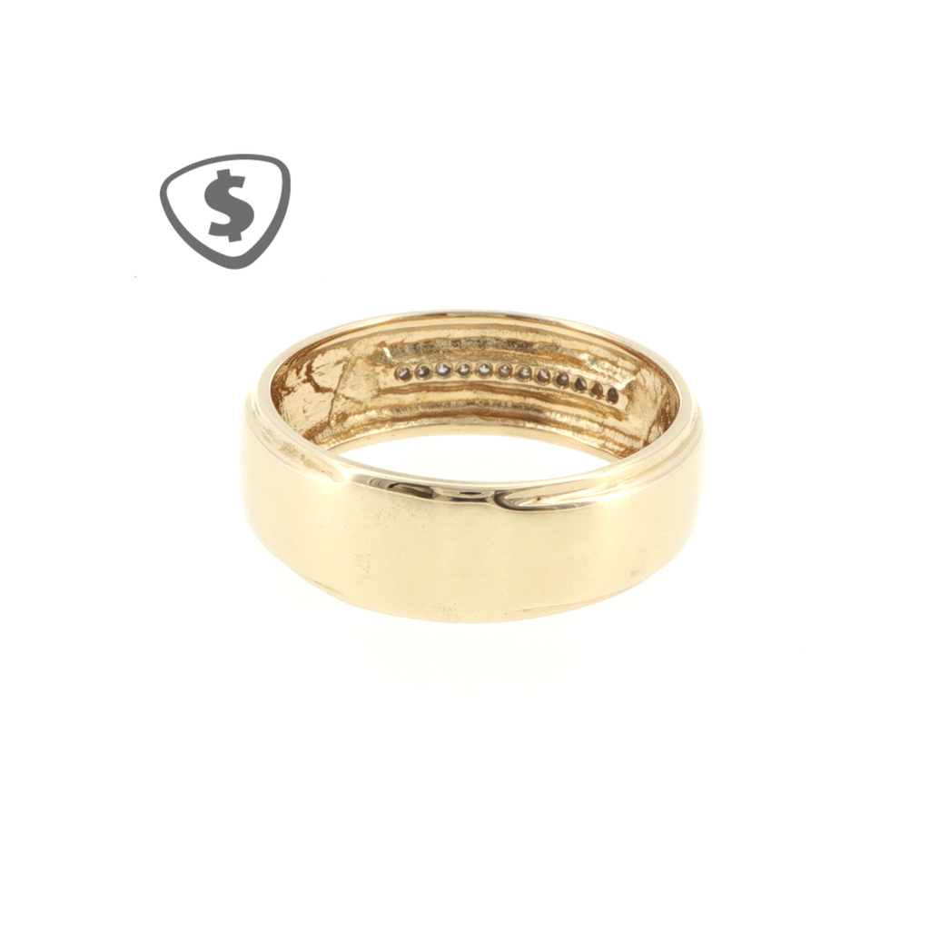 9ct Yellow Gold Diamond Channel Set Band Ring